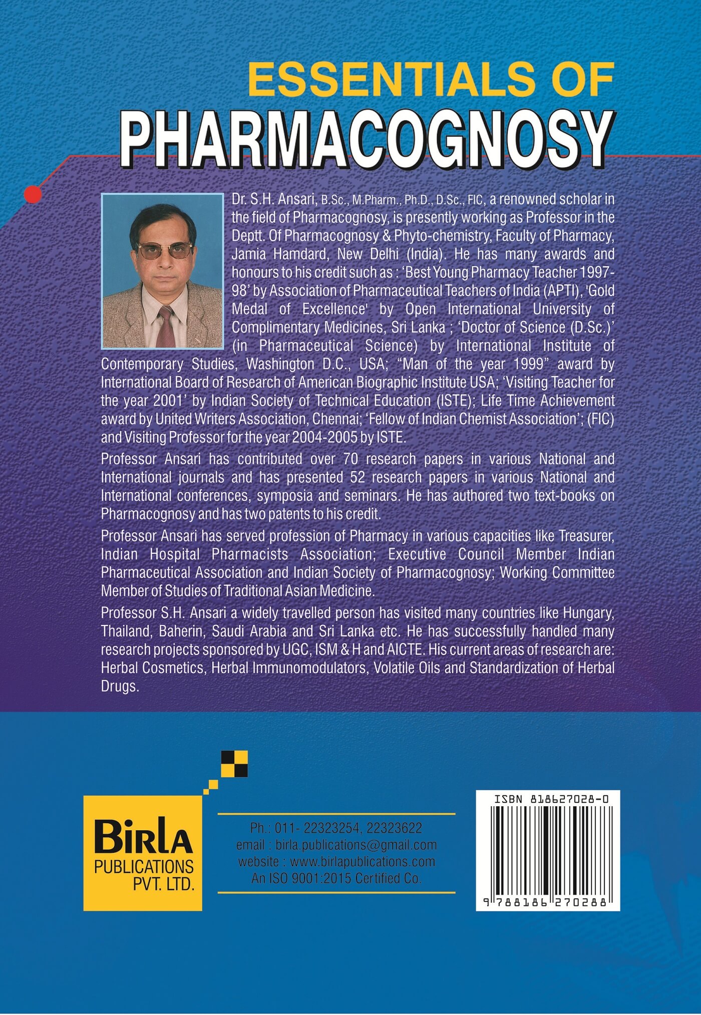 ESSENTIAL OF PHARMACOGNOSY || Birla Publications Pvt. Ltd.